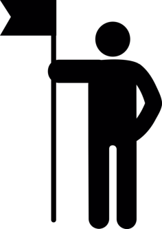 Man Holding A Flag Svg Line Art, Free Vectors File
